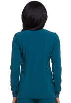 Dickies EDS Essentials Women Warm Up Scrubs Jacket Snap Front Plus Size DK305, 5XL, Caribbean Blue