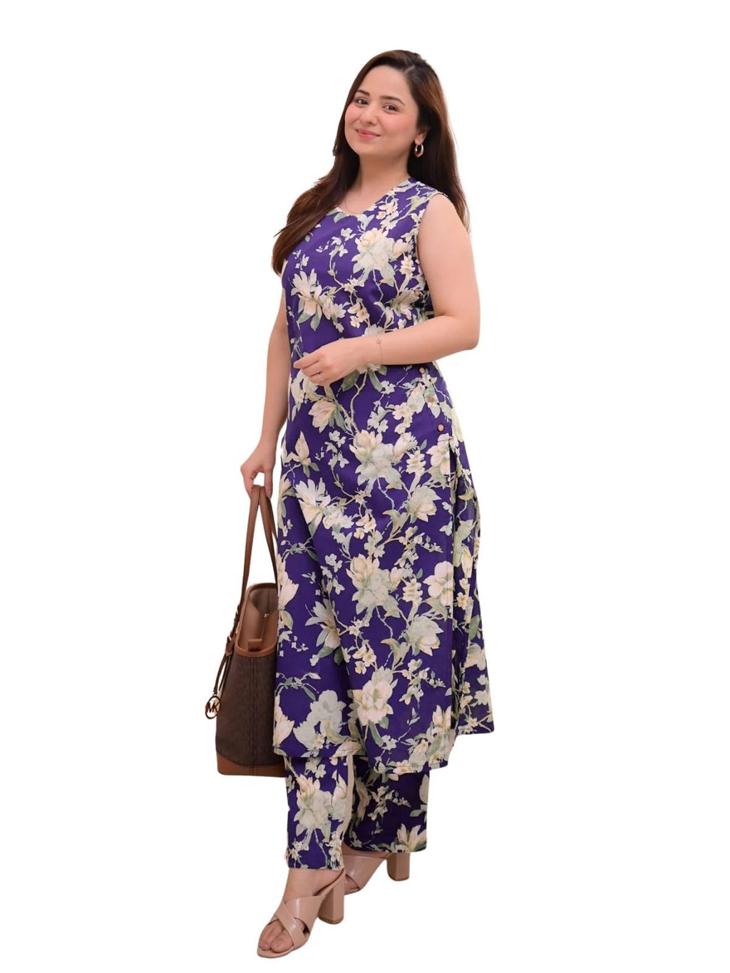 Leriya Fashion WomenS Viscose Rayon Regular Floral (Lf-W.Kurta Set-K2768&P190_Blue