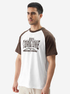 The Souled Store Official The Godfather: Corleone Men and Boys Short Sleeve Round Neck White and Brown Graphic Printed Regular F