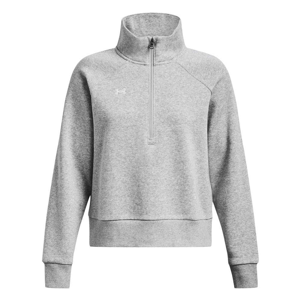 Under Armour Womens Rival Fleece Half Zip, (012) Mod Gray Light Heather / / White, 4X-Large Tall