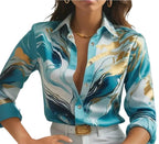 Indoprimo Satin Printed Stylish Shirt For Women