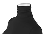 AUHEGN Womens Long Sleeve Turtleneck Lightweight Slim Active Shirts Black Medium