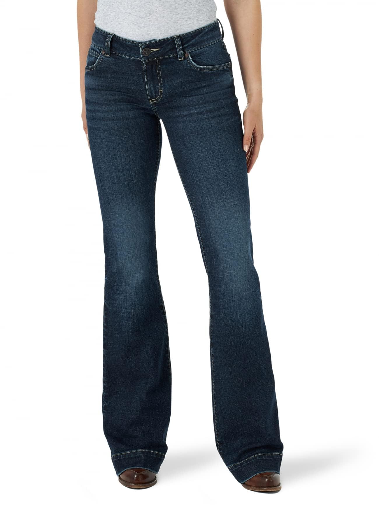 Wrangler Women's Retro Mae Mid Rise Stretch Boot Cut Jean, WIDE-LEG TROUSER