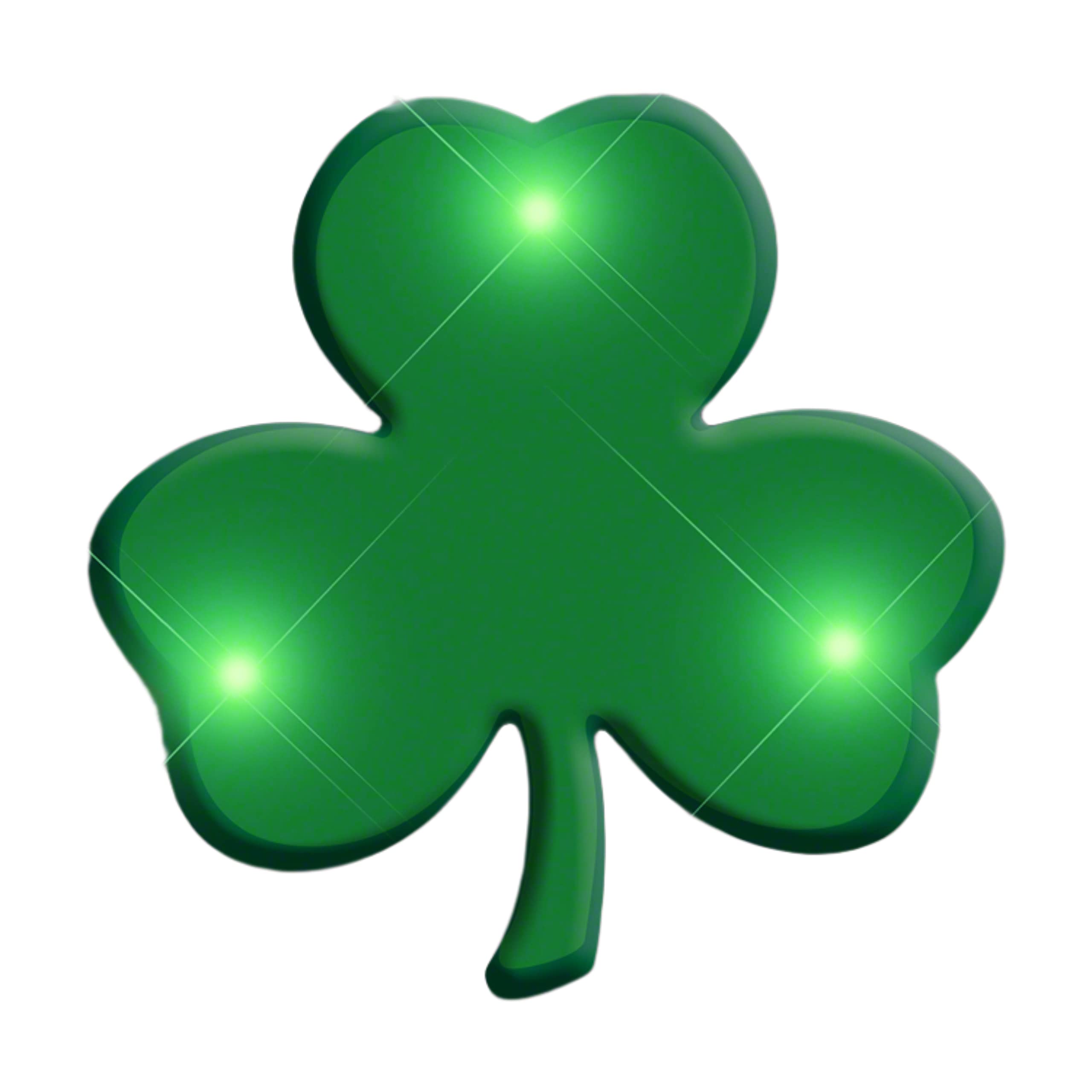 Shamrock Flashing Body Light Lapel Pins for St. Patricks Day by Blinkee
