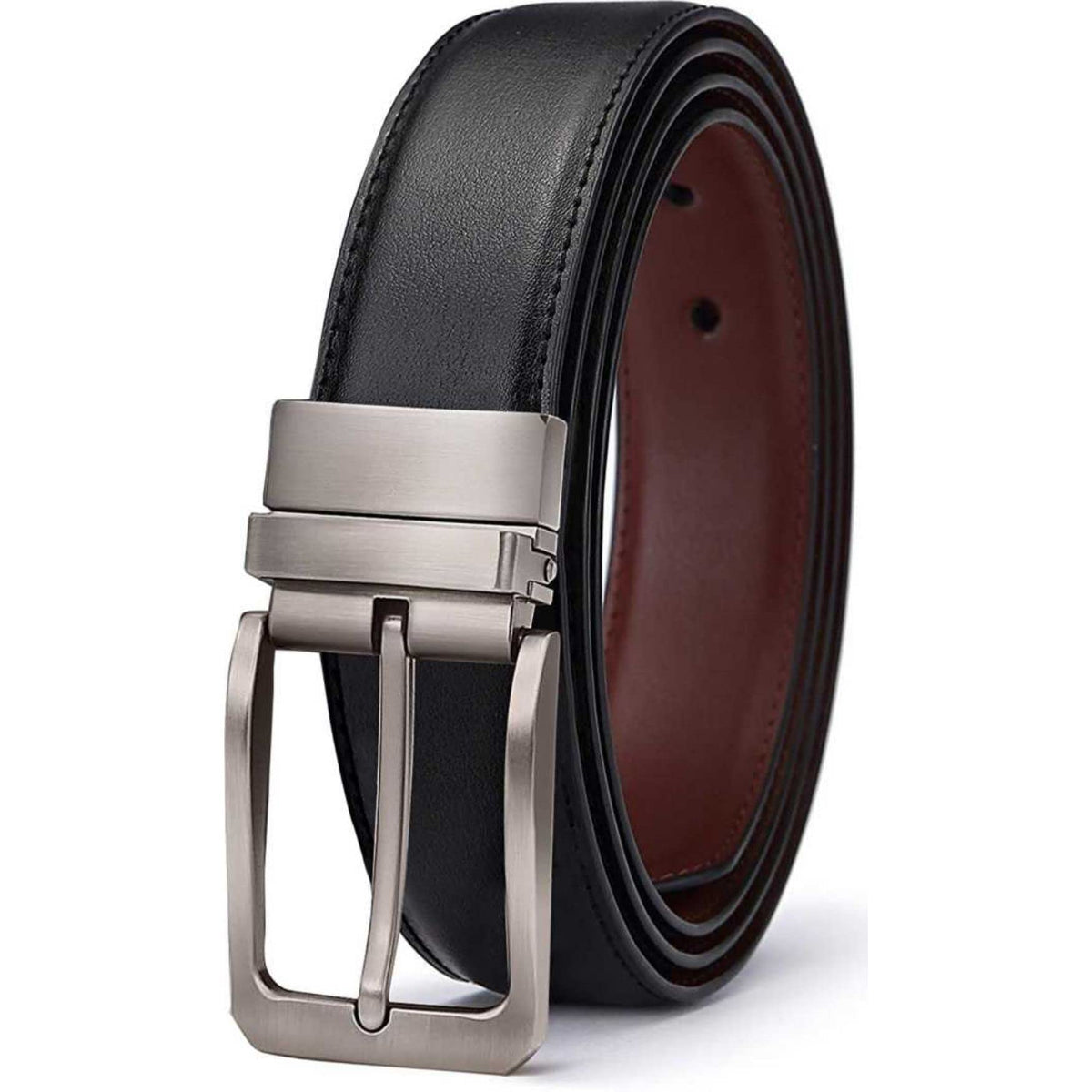 Usl Synthetic Leather Reversible Belt For Men, Black And Brown, DualSided Design (32) 32