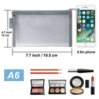 HRX Package Small Mesh Cosmetic Bags with Zipper, 6pcs Grey Makeup Pouches Travel Organizer Case for Purse Diaper Bag