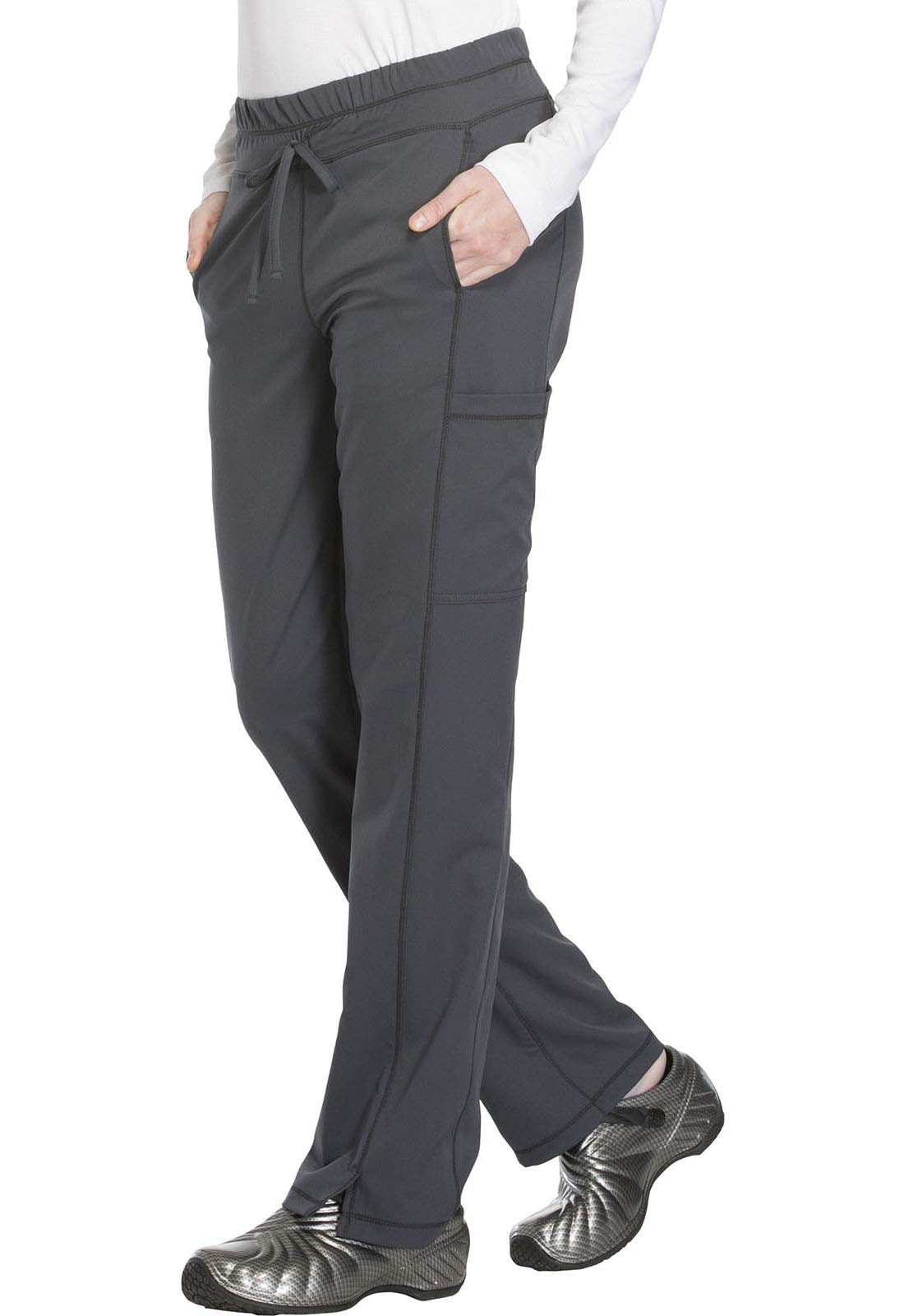 Dynamix Scrubs for Women, Drawstring Cargo Pants for Women Plus Size DK130T, 2XL Tall, Pewter