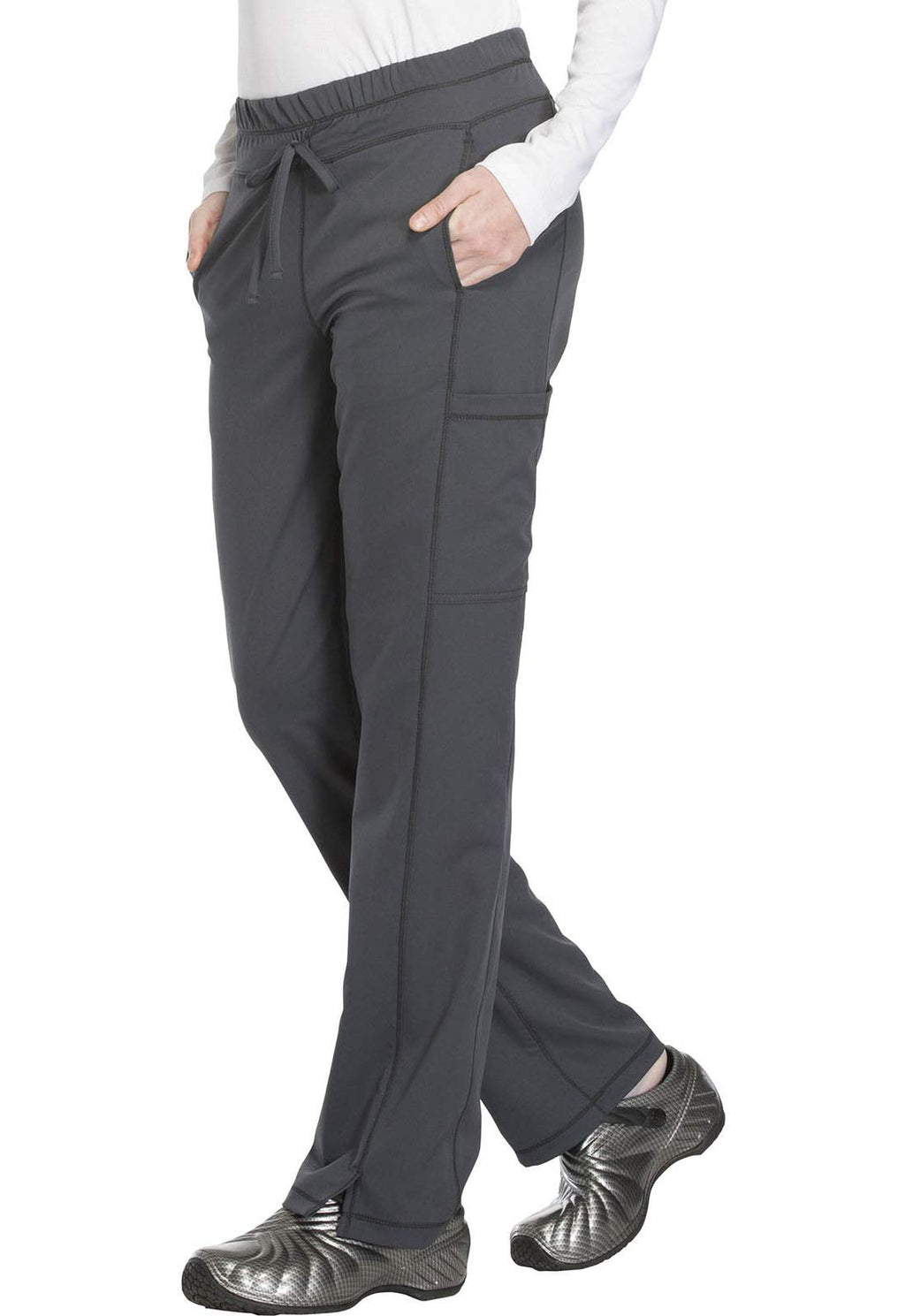 Dynamix Scrubs for Women, Drawstring Cargo Pants for Women DK130T, XL Tall, Pewter