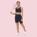 Enamor WomenS Polyester Wire Free Casual Padded Sports Bra (A206_Navy
