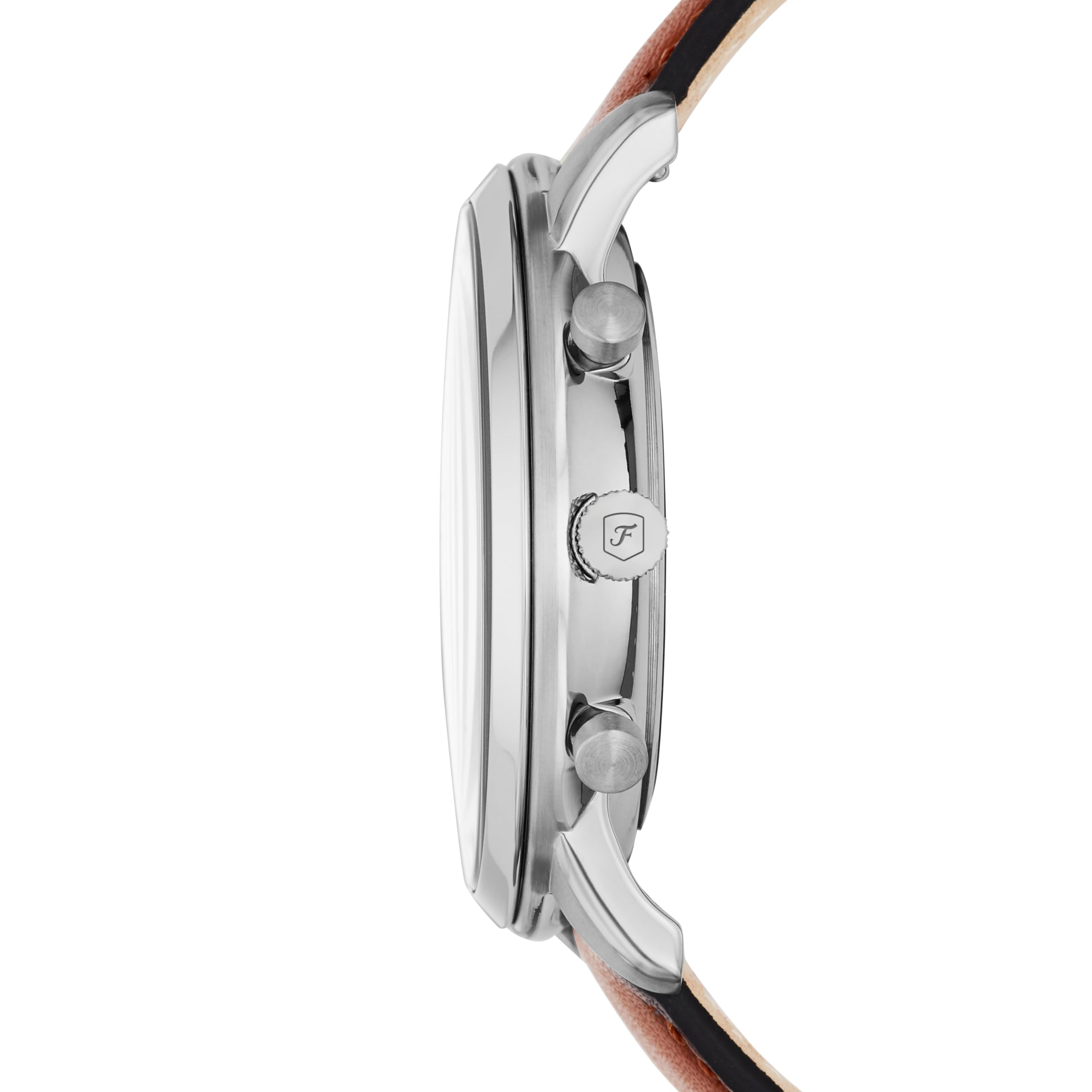 Fossil Men's Neutra Quartz Stainless Steel and Leather Chronograph Watch, Color: Silver, Luggage (Model: FS5453)