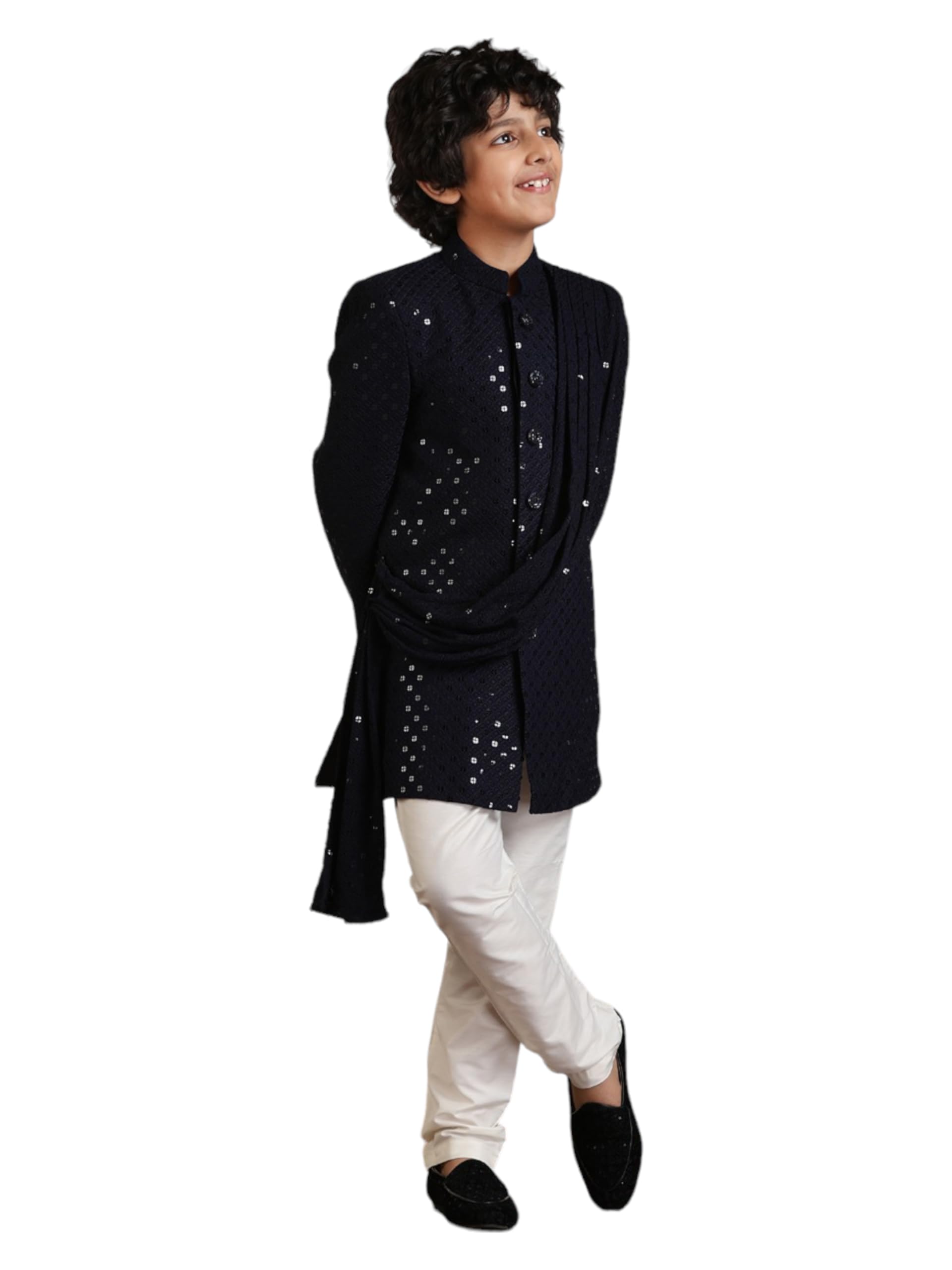 Manyavar Viscose Embroidery|Thread Work Indo Western Lower Set for Child(4-5 years)