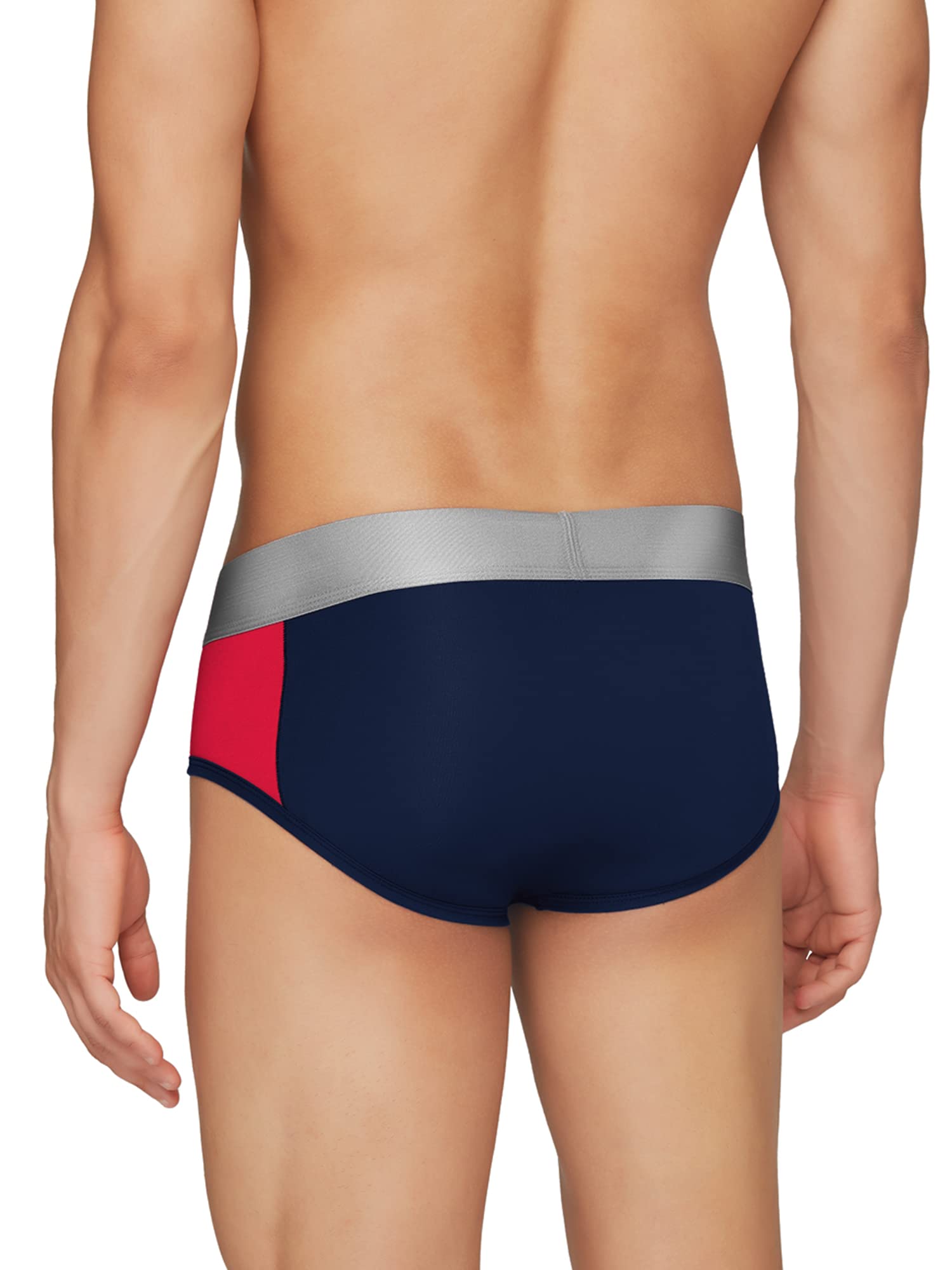 XYXX Mens Underwear Dualist IntelliSoft Antimicrobial Micro Modal Brief Pack of 3 (Black Iris & Brilliant Blue ; Black Iris & T