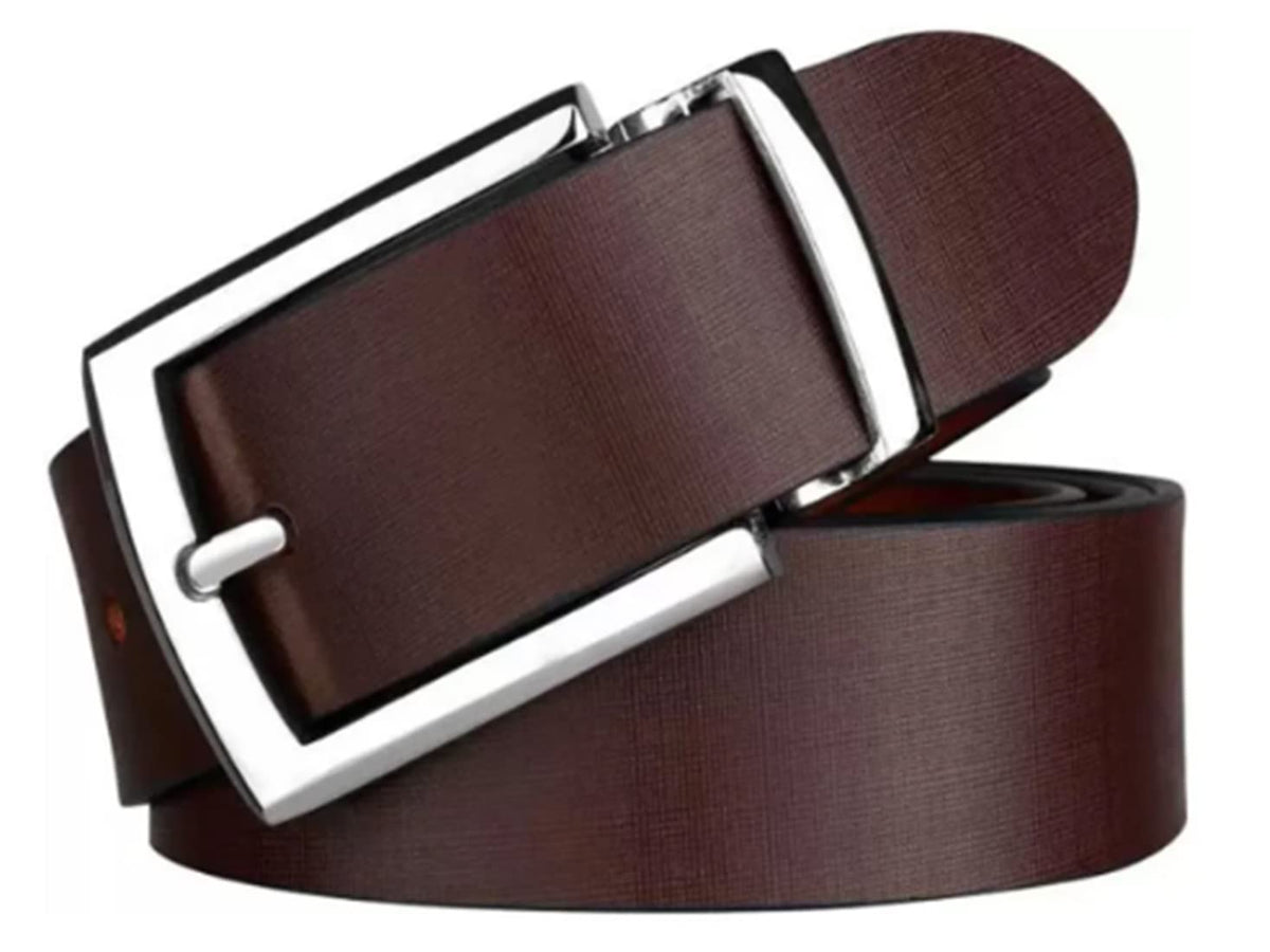 Sunshopping MenS Formal Stylish Genuine Leather Pin Buckle Adjustable Belt (Bob40) (34, Brown) 34