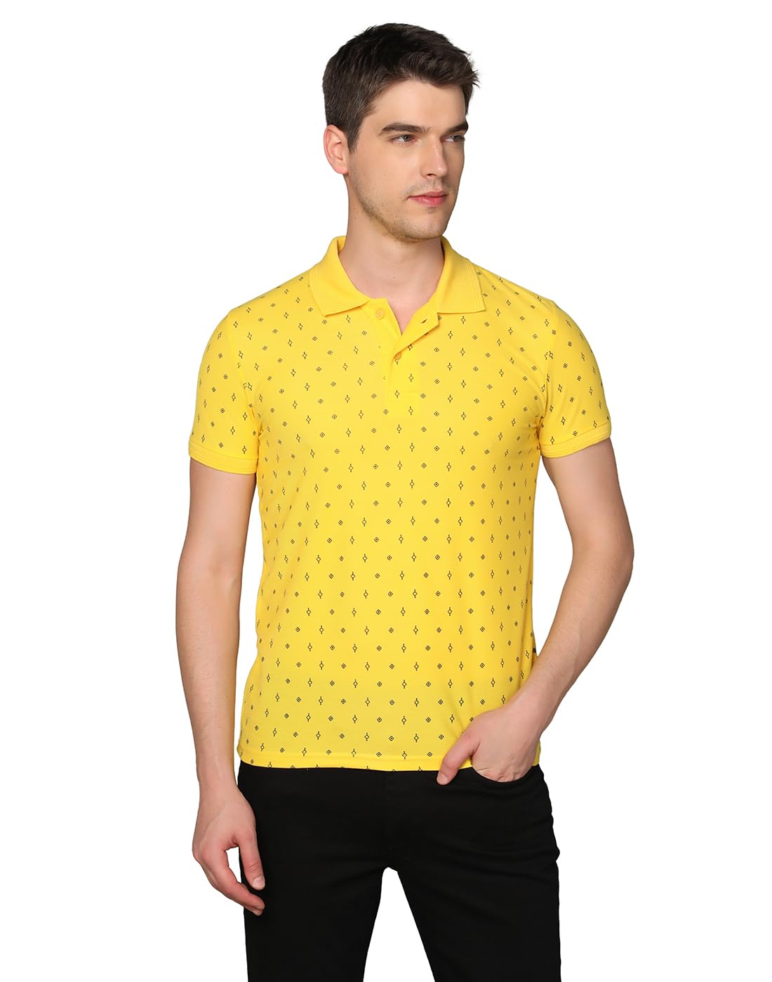 INKKR Mens Printed Polo Neck Half Sleeve Multicolor TShirt 2