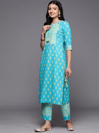 Libas WomenS Cotton Kurta Sets (34182_Blue