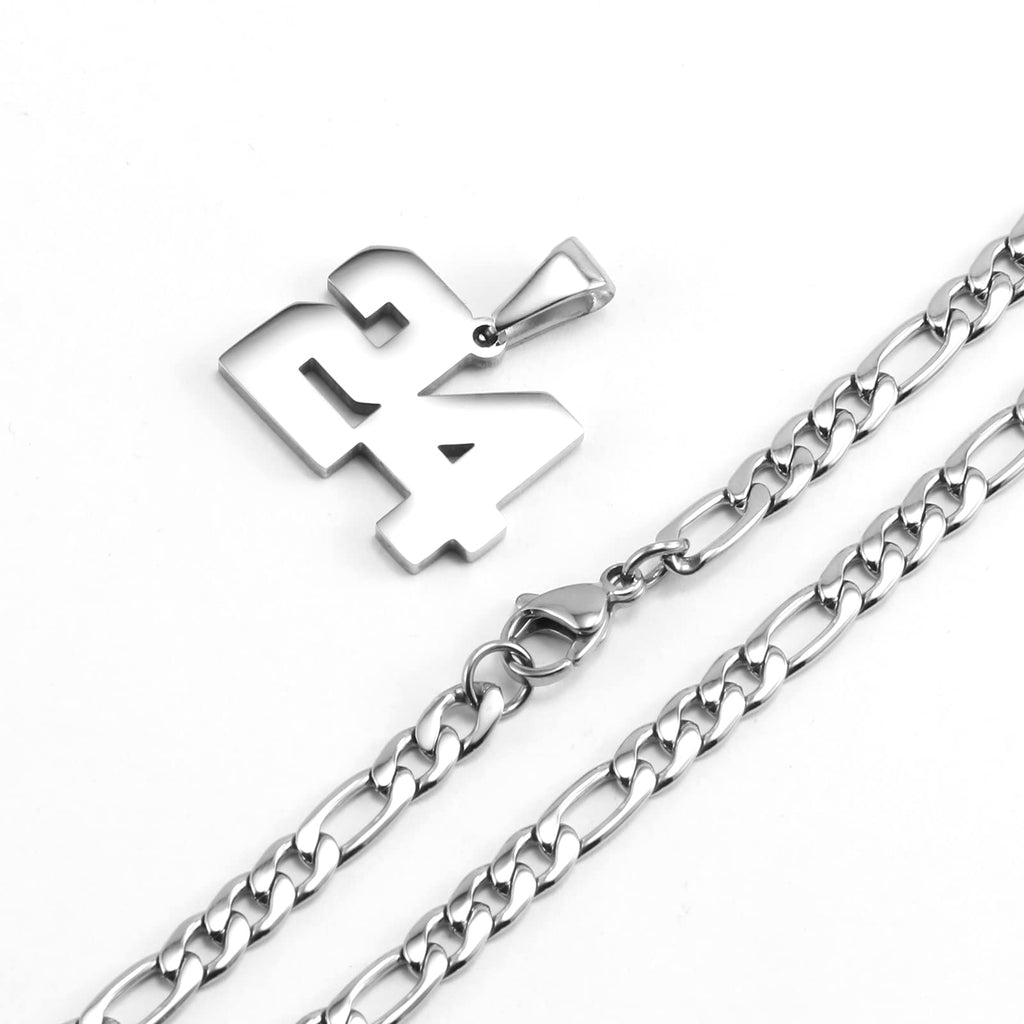 MIMITLTY Personalized Jersey Number Necklaces for Mens,Athletes Stainless Steel Sport Number Pendant Chain for Boys Baseball/Bas