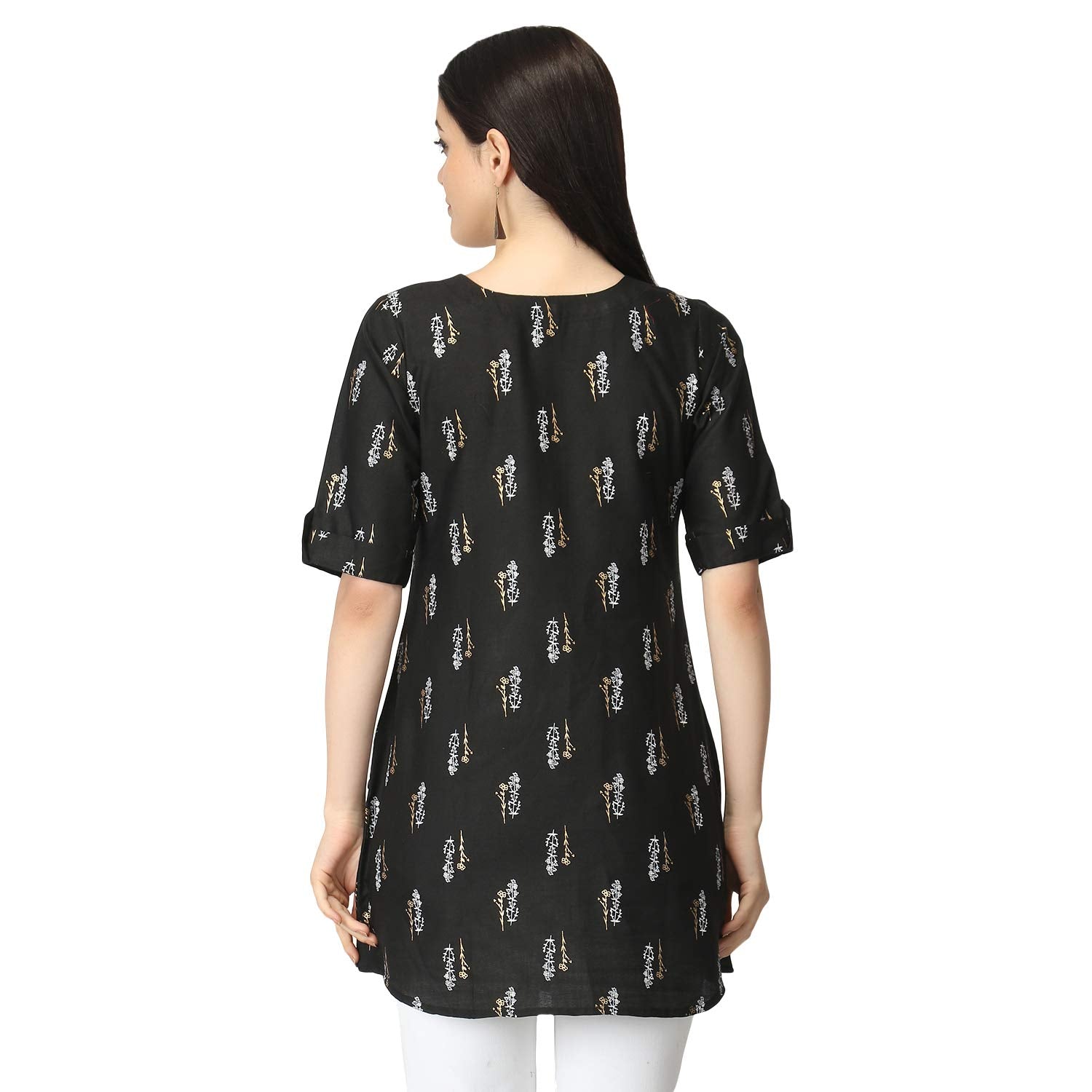 Om Sai Latest Creation Slub Rayon Fully Stitched Anarkali Foil Print Kurti For Women & Girls On Jeans Palazzo Or Skirt (Plus Siz