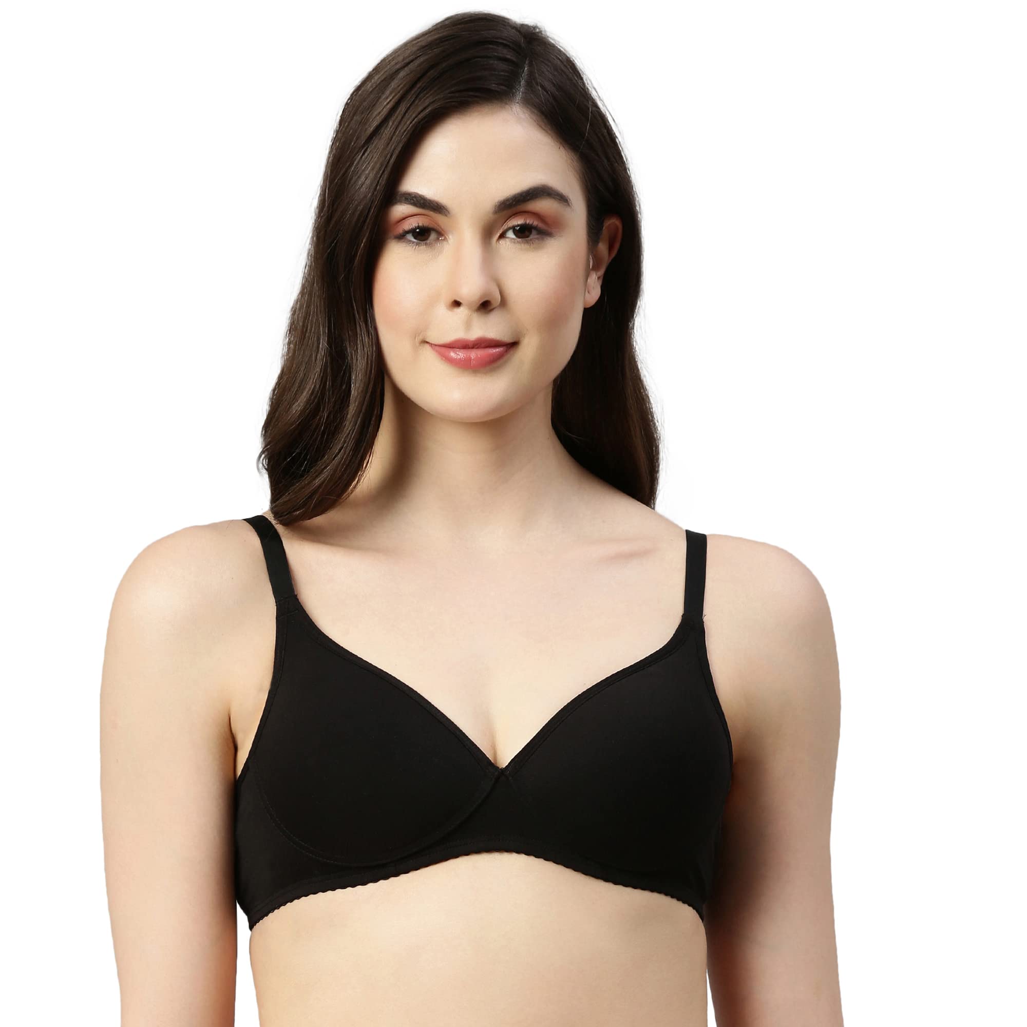 Enamor A039 Everyday stretchable cotton T-shirt Bra for women - Padded, non-wired & medium coverage | Available in solids & prin
