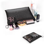 patu Zipper Mesh Bags, Size L / A5, 5 Pieces, Beauty Makeup Cosmetic Accessories Organizer, Travel Toiletry Kit Set Storage Pouc