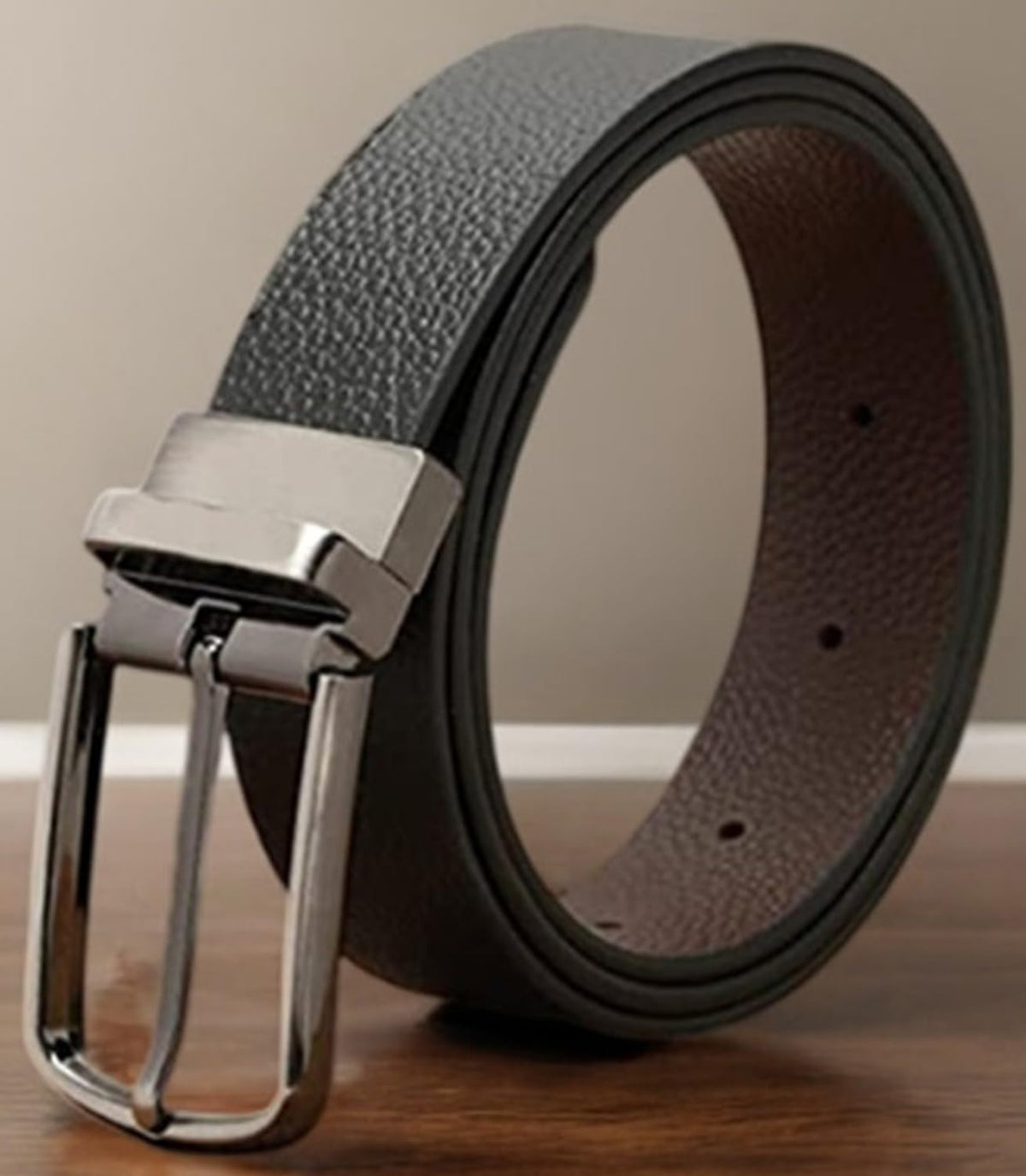 Men Formal, Casual, Party, Evening Brown, Black Genuine Leather Reversible Belt ()_649 40