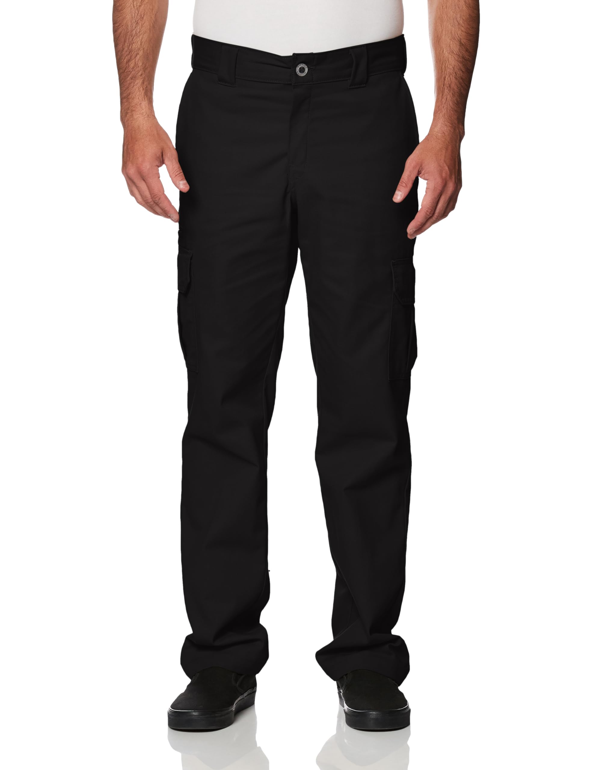 Dickies mens Regular Straight Stretch Twill Cargo work utility pants, Black, 38W x 32L US