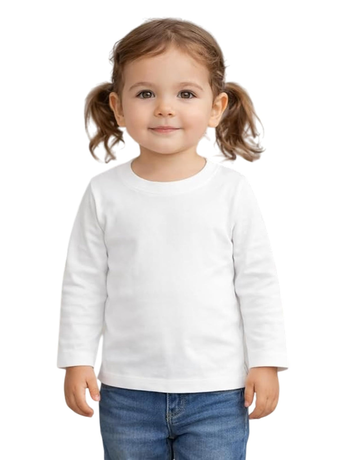 BODYCARE Round Neck Girls Tshirts White & Black Solid | 1824 M 18-24