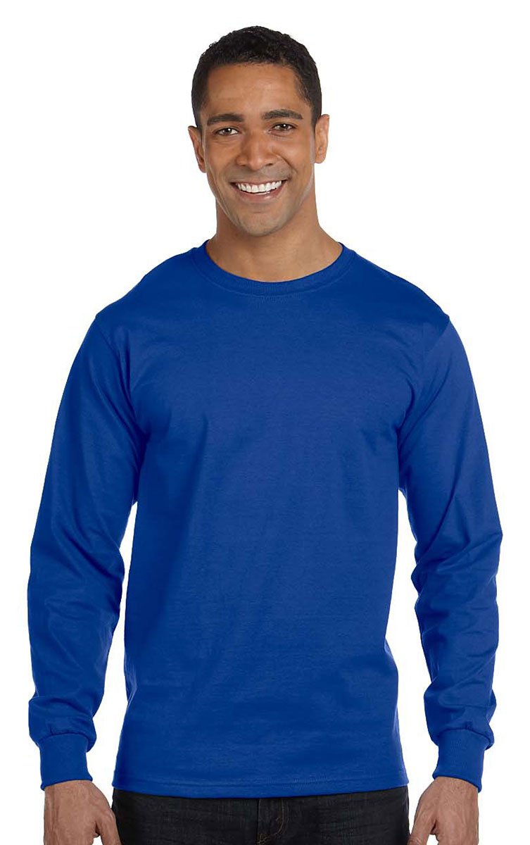 Mens 52 oz comfortSoft cotton Long-Sleeve T-Shirt - WHITE - S(D0102H7KTL8)