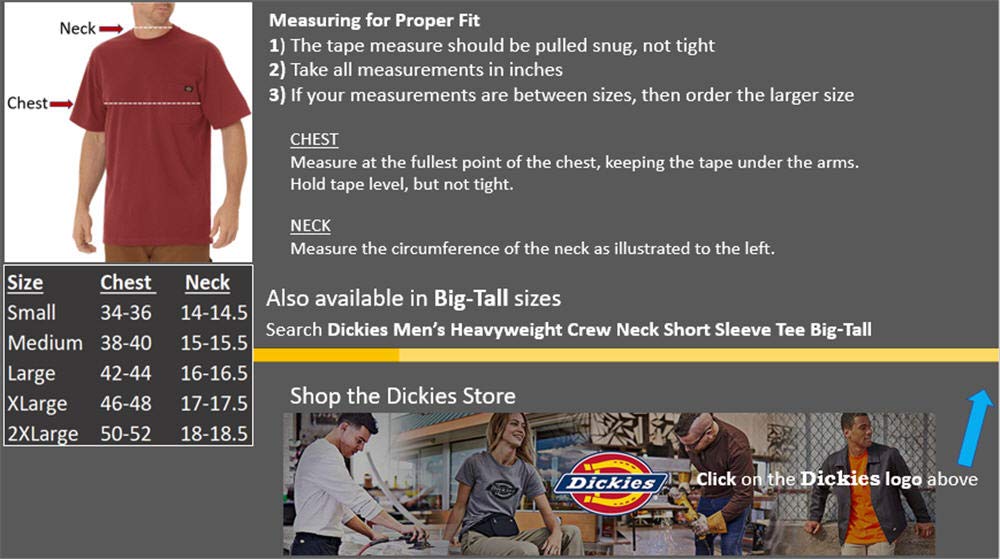 Dickies mens Heavyweight Crew Neck Short Sleeve Tee Henley Shirt, Brown Duck, Large US