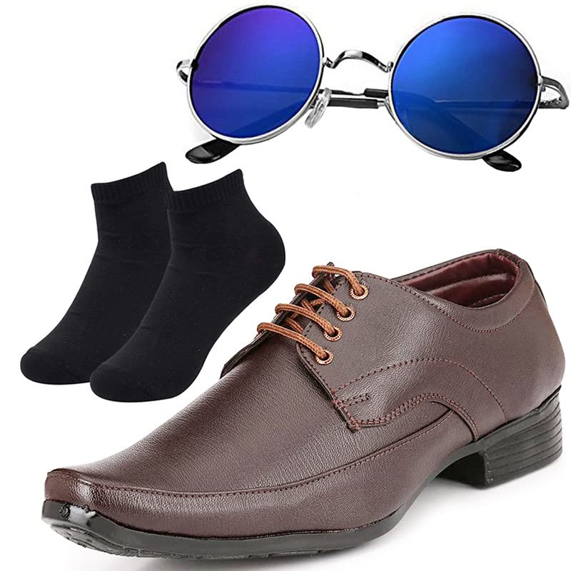 Vitoria Excellent l Men Black Lace Formal Shoes with Black Socks & Round Blue/10 10