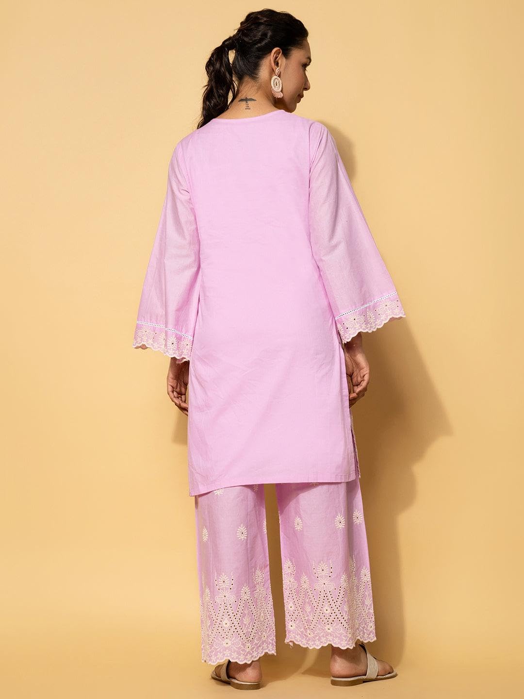 Libas Womens Embroidered Cotton Co-Ord Set For Women