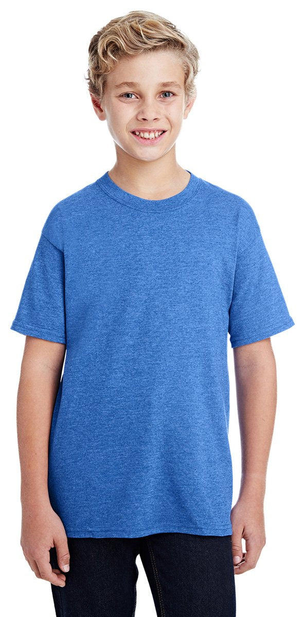 Gildan Youth 5.5 oz, 50/50 T-Shirt M HTHR Sport Royal