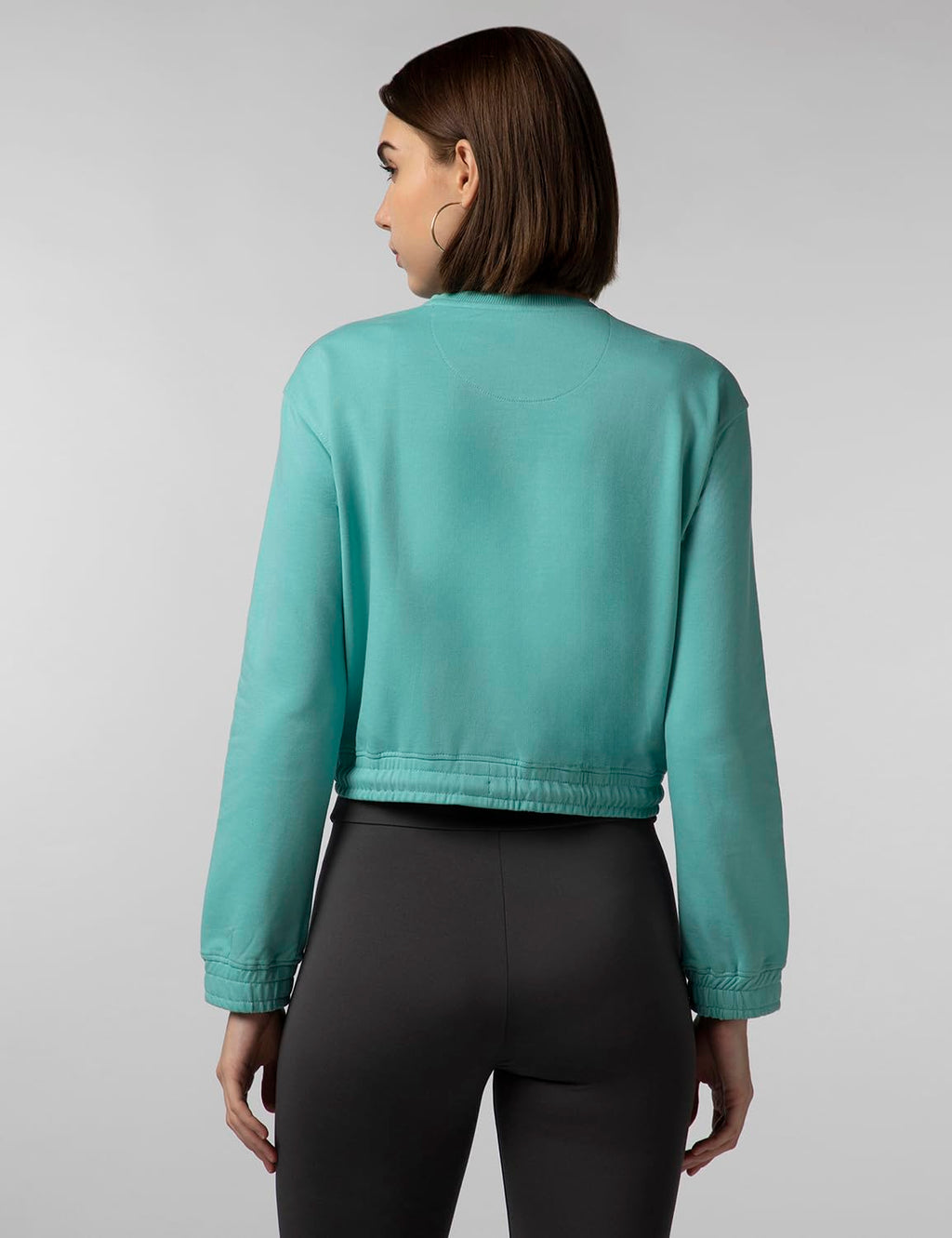 FYLTR Womens Round Neck Drop Shoulder Sweatshirt - Full Sleeve | Elasticated Waist & Cuff | Boxy Fit | Stripe Detailing Tropica