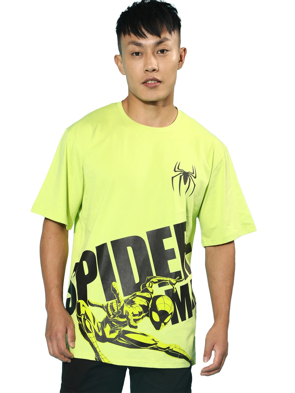 Veirdo Men's Cotton Lemon Oversized Fit Typographic Printed Short Sleeve T-Shirt