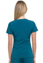 Dickies EDS Essentials Scrubs, V-Neck Womens Tops with Four-Way Stretch and Moisture Wicking Plus Size DK615, 3XL, Caribbean Blu