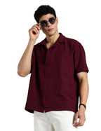 Fyltr MenS Solid Regular Fit Shirt (Fylss25Ms-1318_Pomegranate