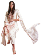 ANNI DESIGNER Womens Rayon Blend Staright Embroidered Kurta with Pant & Dupatta (Kochi White_XL_White_X-Large)