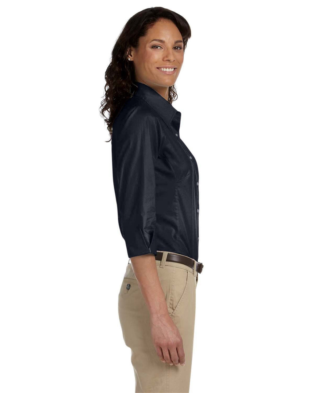 Ladies Perfect Fit34-Sleeve Stretch Poplin Blouse - LIME - S(D0102H7YE1J)