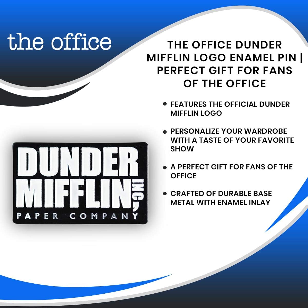 JUST FUNKY The Office Dunder Mifflin Logo Enamel Pin
