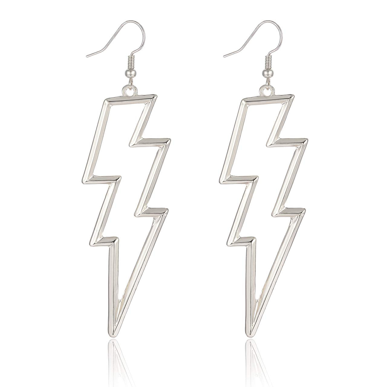 Lightning Bolt Drop Dangle Earrings For Women Statement Flash Thunder Hook Earrings Punk Fashion Halloween Outfits Party Jewelry