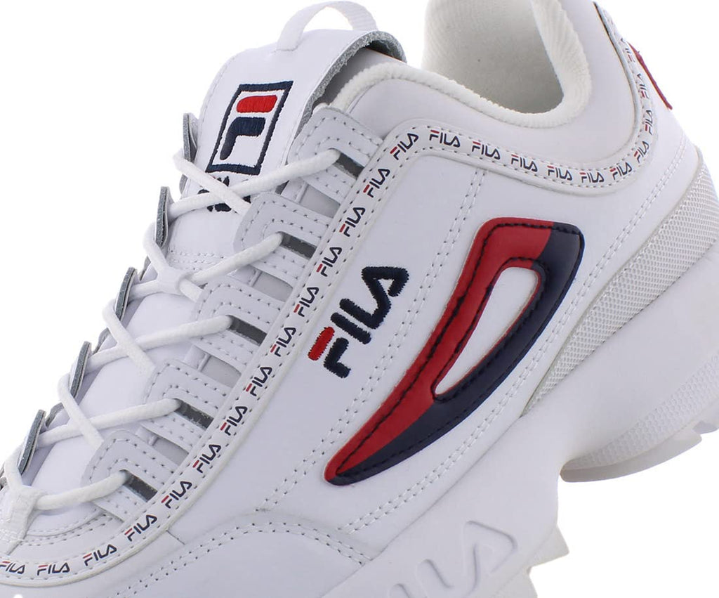Fila Disruptor II Premium Repeat Mens Shoes Size 9.5, Color: White/Red/Navy