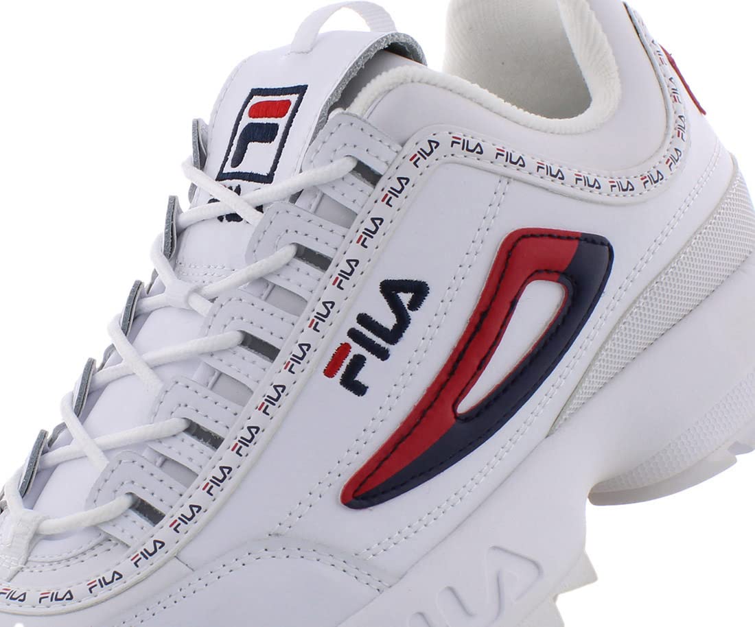 Fila Disruptor II Premium Repeat Mens Shoes Size 9, Color: White/Red/Navy
