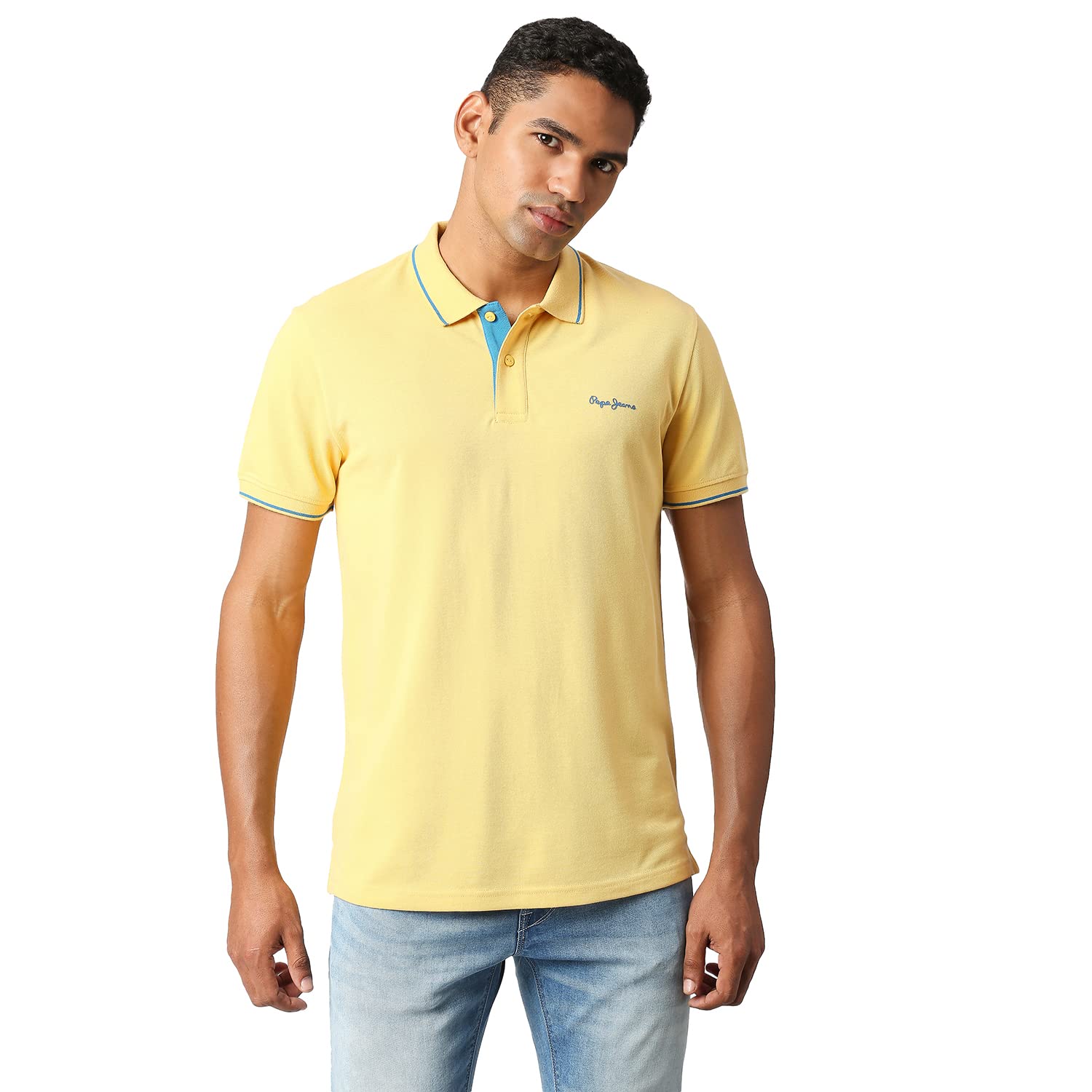 Pepe Jeans MenS Regular Fit T-Shirt (Pm542035043S_Pale Yellow
