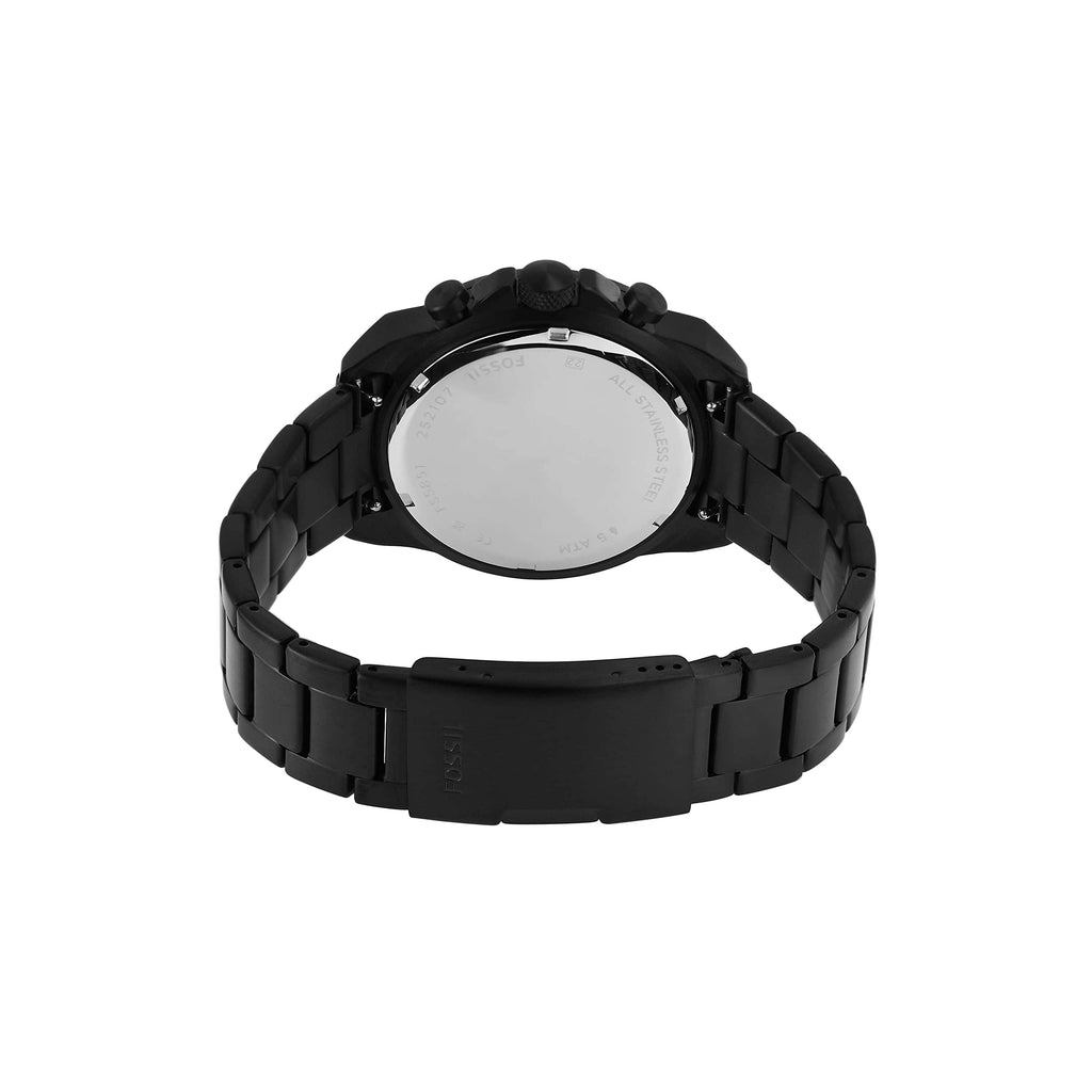 Fossil Men's Bronson Quartz Stainless Steel Chronograph Watch, Color: Black (Model: FS5851)