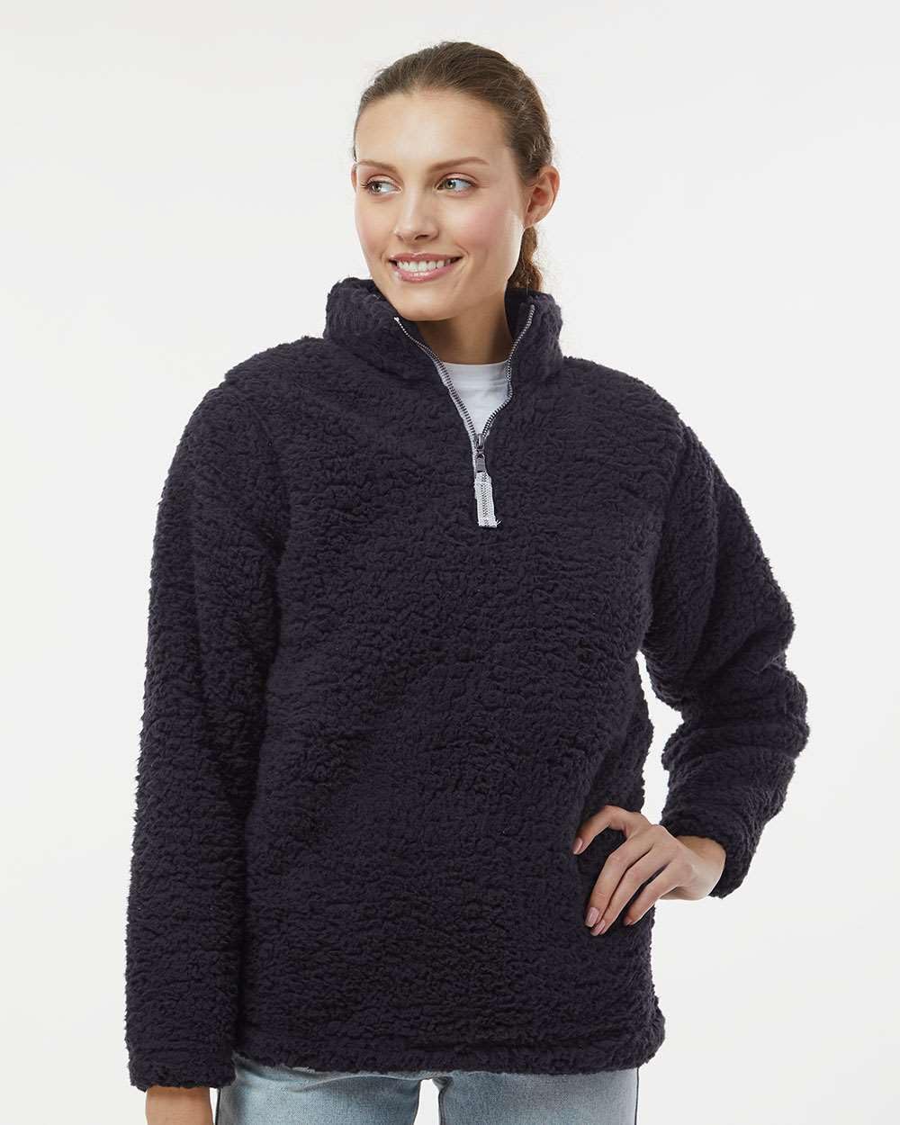 Ladies Epic Sherpa 14 Zip - OATMEAL HEATHER - S(D0102H7623X)
