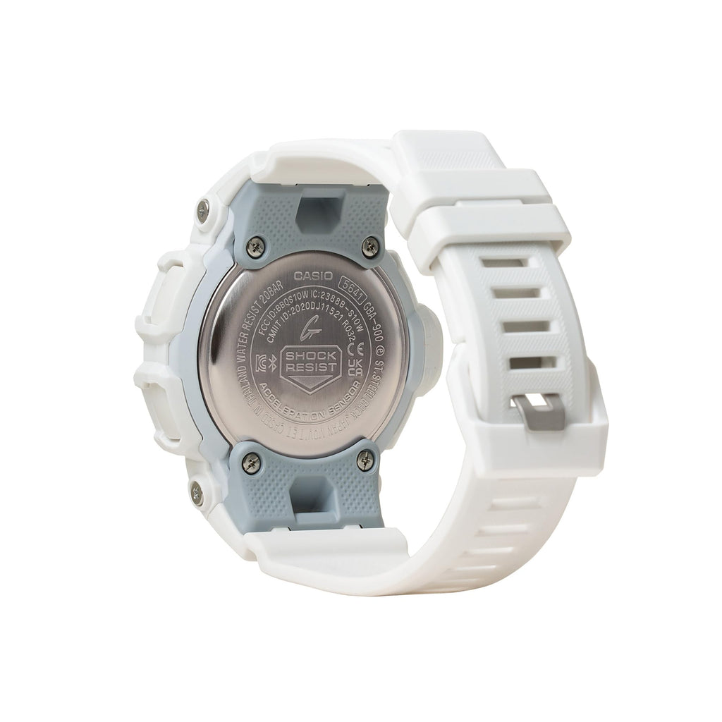 G-Shock Casio G-Squad GBA-900 Series Blue Dial White Resin Watch 51.3mm - GBA900CB-7A