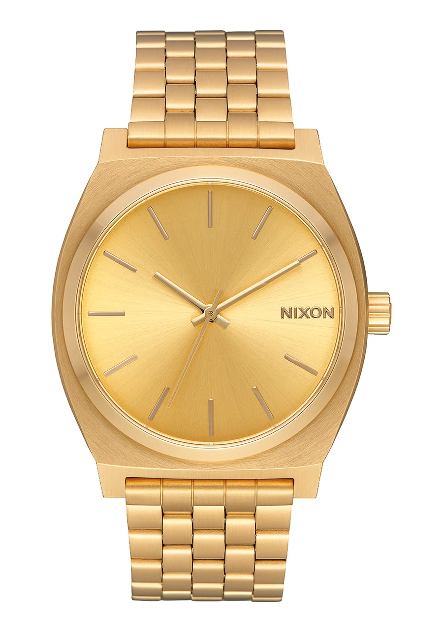 NIXON Time Teller A045 - All Gold / Gold - 100m Water Resistant Men's Analog Fashion Watch (37mm Watch Face, 19.5mm-18mm Stainle
