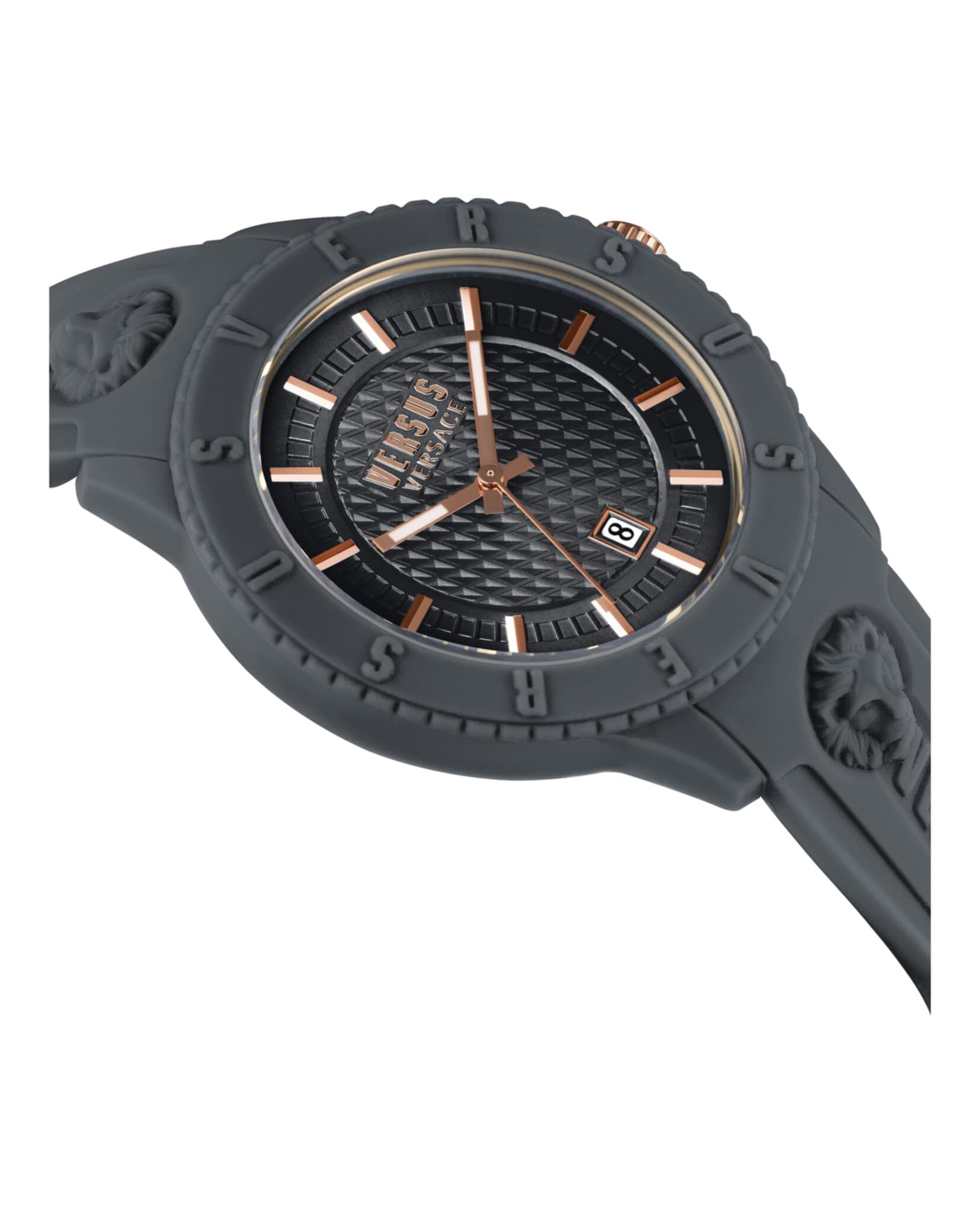 Versus Versace Tokyo R Collection Luxury Mens Watch Timepiece with a Grey Strap Featuring a Grey Case and Grey Dial