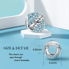 FOREVER QUEEN December Birthstone Charms for Charms Bracelet- 925 Sterling Silver Bead Openwork Charms, Happy Birthday Charms fo