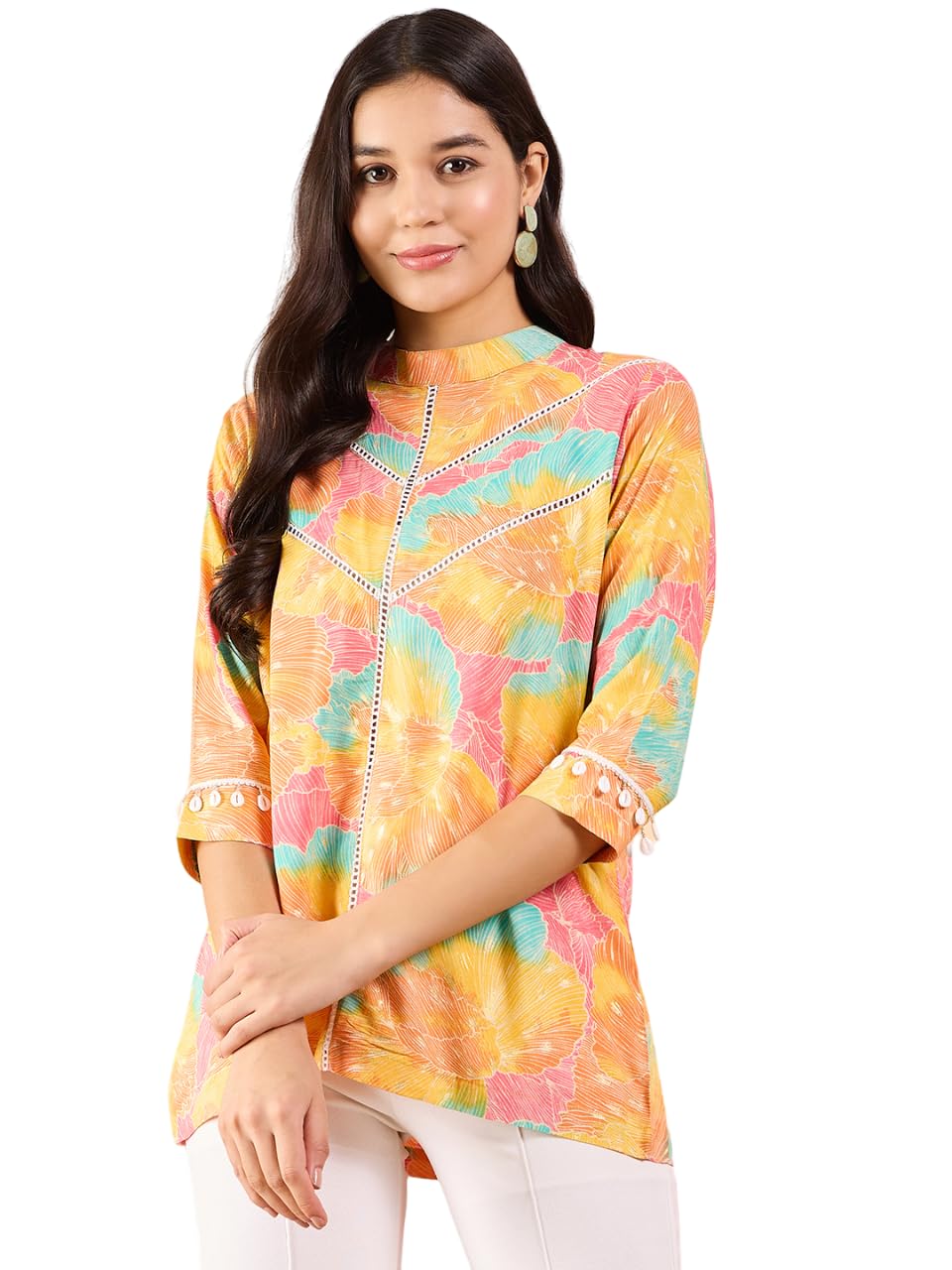 Modeve Women'S Floral Regular Fit Shirt (Mod-3333-Multi-2Xl_Multicolour