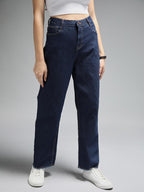 High Star Women Straight Fit High-Rise Clean Look Stretchable Jeans
